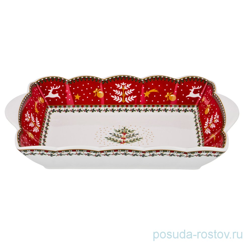Блюдо 26 х 16 х 5 см прямоугольное "Christmas Collection /Красная" / 192120