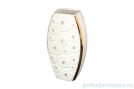 Ваза для цветов 25 см &quot;Fossil /Стразы /Белая /Bruno Costenaro&quot; / 099383