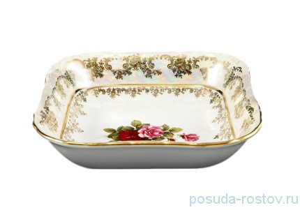 Салатник 16 см квадратный &quot;Корона /Аляска /Роза перламутр&quot; / 157292