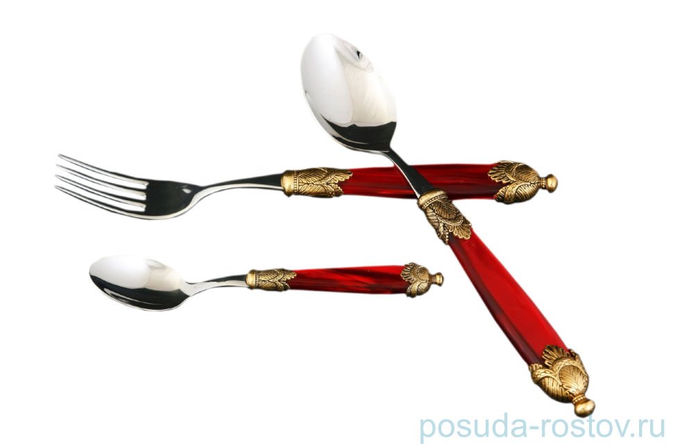 Столовые приборы 18 предметов "Siena Antique Gold /Bordeaux Steel" / 114547