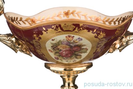 Фруктовница 33 х 20 х 27 см с ручками н/н бордовая / 252092
