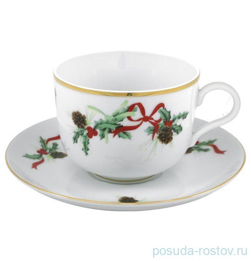 Набор чайных пар 230 мл 6 шт "Christmas Holly" / 375274