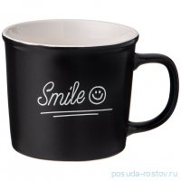 Кружка 370 мл чёрная &quot;Smile&quot; / 339689