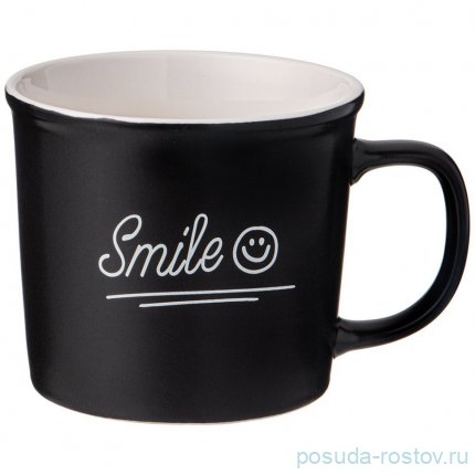 Кружка 370 мл чёрная &quot;Smile&quot; / 339689