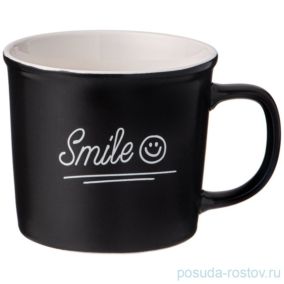 Кружка 370 мл чёрная "Smile" / 339689