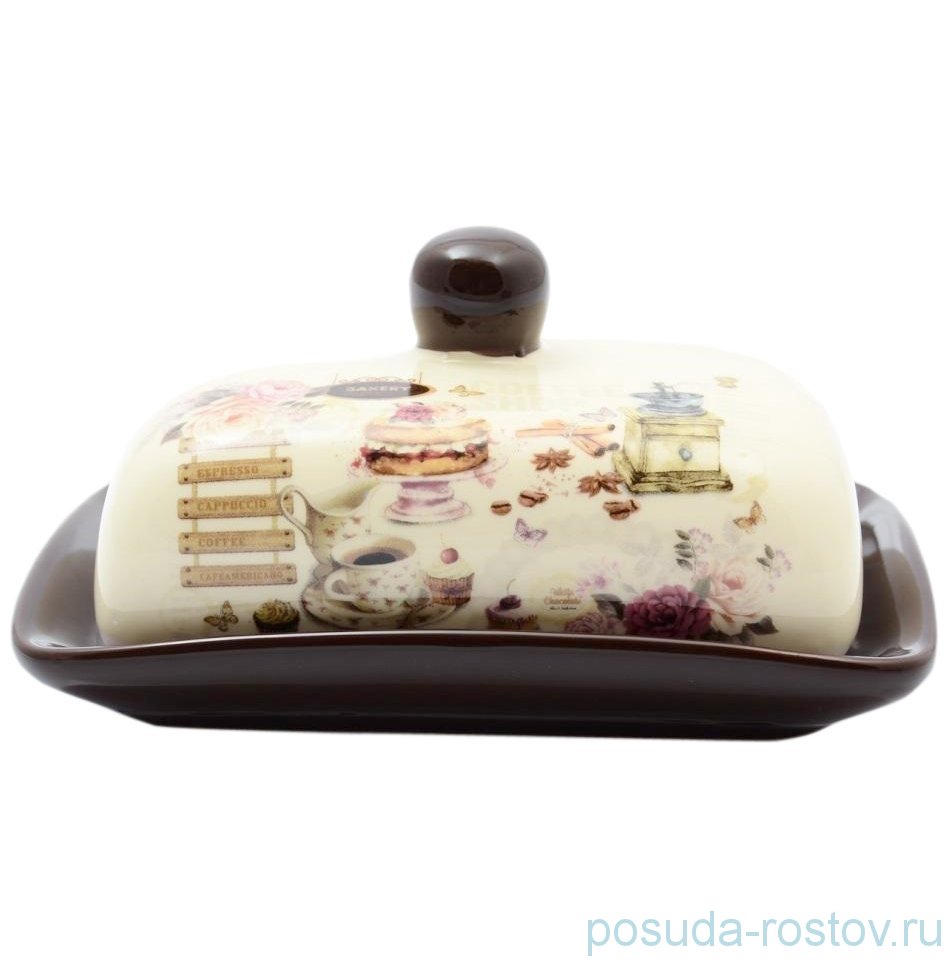 Маслёнка с крышкой 17,5 х 13,5 х 9 см "Кафе" / 130141