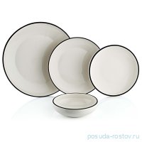 Набор тарелок 24 предмета на 6 персон &quot;PORCELAIN SETS /Black&quot; / 284161