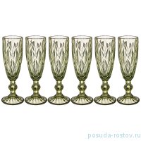 Бокалы для шампанского 150 мл 6 шт зелёные &quot;Ромбо /Muza color&quot; / 196801