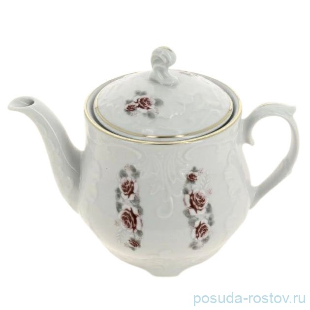 Заварочный чайник 1,1 л "Рококо /577 /Серая роза /золото" / 149065