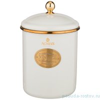 Банка для сыпучих продуктов 12 х 15 см эмалированная 1,5 л белая &quot;Agness /Тюдор&quot; / 209811