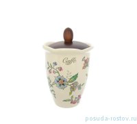 Банка для сыпучих продуктов 19 см с деревянной крышкой Кофе &quot;Artigianato ceramico /Прованс&quot; / 271482