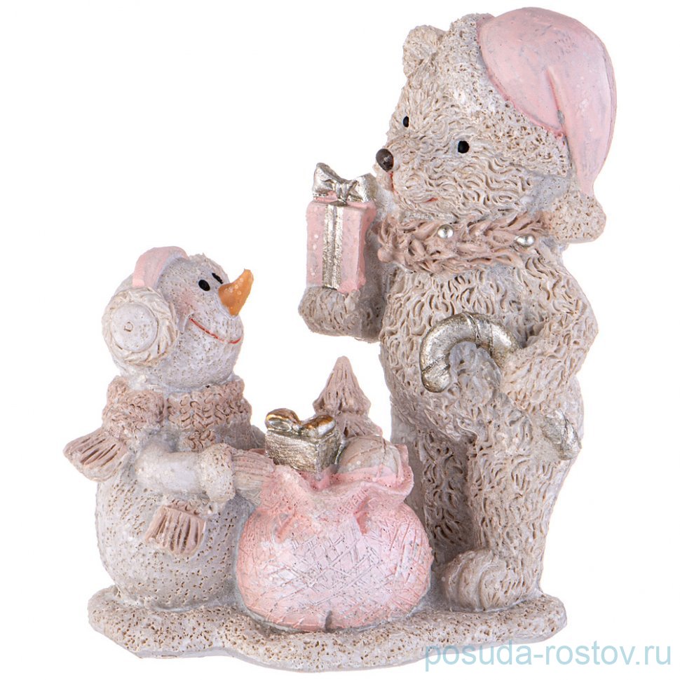 Статуэтка мишка и снеговик 8,5х5х10 см / 354903