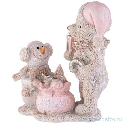 Статуэтка мишка и снеговик 8,5х5х10 см / 354903