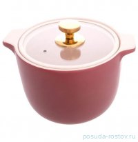 Кастрюля 26,5 х 22 х 16 см с крышкой 3,5 л розовая &quot;Flameproof&quot; / 290741