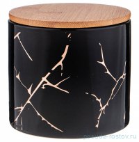 Банка для сыпучих продуктов 10,5 х 10 см 530 мл чёрная &quot;золотой мрамор&quot; / 323065