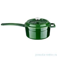 Ковш 16 см с металлической ручкой и крышкой 1,35 л &quot;Lava /Majolica Sable Green&quot; / 221031