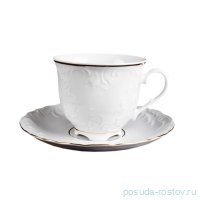 Чайная пара 250 мл 1 шт &quot;Рококо /Две линии золото&quot; / 034784