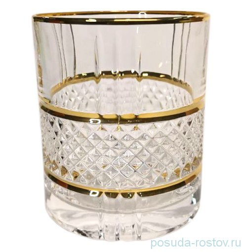 Стаканы для виски 340 мл 6 шт "Бриллант /Золотая отводка" AS Crystal / 279102