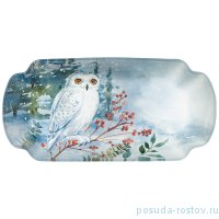Блюдо 18 см прямоугольное &quot;зимняя сказка /сова&quot; / 268495