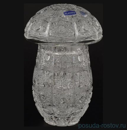 Вазочка 18 см с крышкой &quot;Glasspo /Хрусталь резной&quot; / 054710