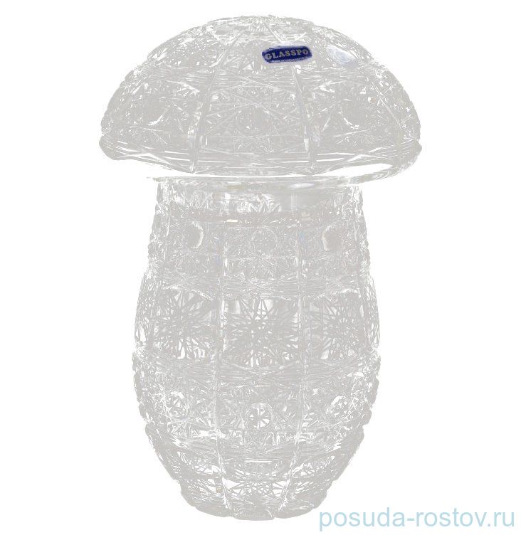 Вазочка 18 см с крышкой "Glasspo /Хрусталь резной" / 054710