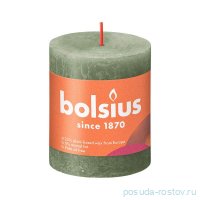 Свеча Рустик 8 х 6,8 см &quot;Shine /Оливковый /Bolsius&quot; (время горения 35 ч) / 278280