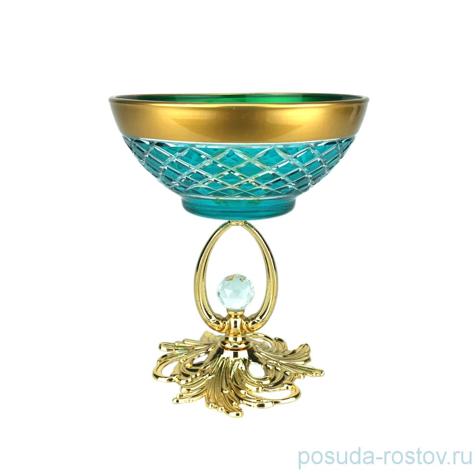 Креманка 15 х 12 см н/н бирюза "Agua /золото" / 246991
