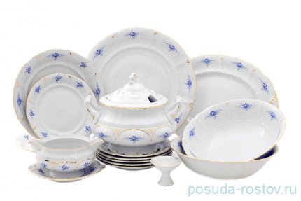 Столовый сервиз на 6 персон 25 предметов &quot;Соната /Голубой цветок&quot; / 027917
