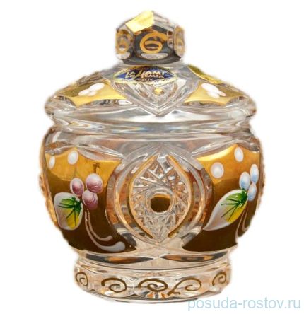 Вазочка 6 см с крышкой &quot;Хрусталь с золотом&quot; / 017408