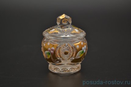 Вазочка 6 см с крышкой &quot;Хрусталь с золотом&quot; / 017408