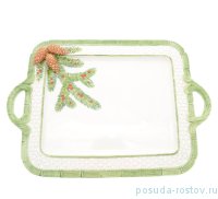 Поднос 47 х 33 см прямоугольный с двумя ручками &quot;christmas world /pinecone&quot; / 270999