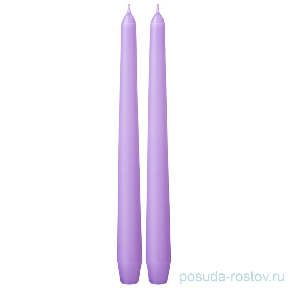 Свечи конические 2,1 х 25 см 2 шт /лавандовые / 283030
