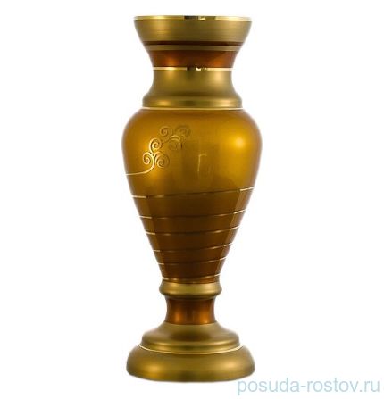 Ваза для цветов 40 см янтарная &quot;Nd Art /золотая спираль&quot; / 036444