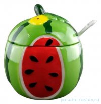 Банка для сыпучих продуктов 10,8 х 10,8 х 13 см с ложкой &quot;Rich harvest /Арбуз&quot; / 345856