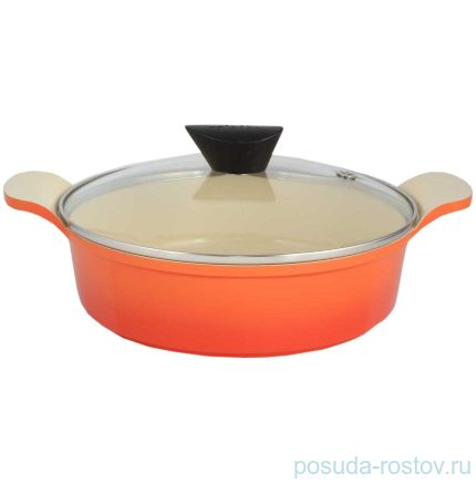 Жаровня со стеклянной крышкой 24 см c 2 ручками Posh / 100919