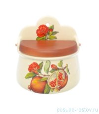 Банка для сыпучих продуктов 18 см с деревянной крышкой &quot;Artigianato ceramico /Гранат&quot; / 232985
