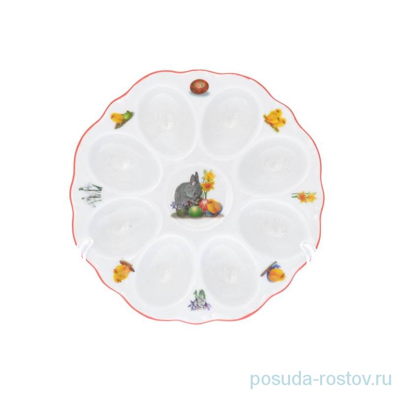 Блюдо для яиц 15 см "Корона /Весна /Кролик и цыплёнок"  / 255575