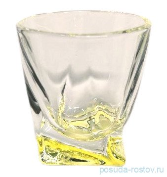 Стопка 55 мл 1 шт низкая &quot;Квадро /Разноцветное дно&quot; бледная (жёлтый) / 281468