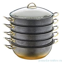 Мантоварка 28 x 10 см с антипригарным покрытием 5,8 л чёрная &quot;GRANITE STEAMER SET&quot; / 147832