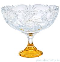 Ваза для конфет 21 см н/н &quot;Пинвил /Без декора&quot; янтарная ножка U-R / 143491