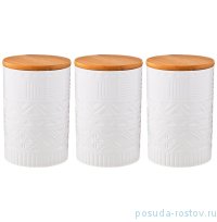 Набор ёмкостей для сыпучих продуктов 10 х 10 х 15 см 3 шт 750 мл белые &quot;Agness&quot; 1 / 191600