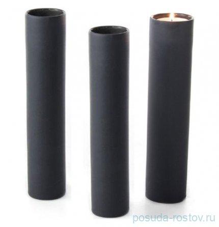 Подсвечник 3 шт (20,5, 22,5, 24 см) серый &quot;PORCELAIN CANDLES&quot; / 163453