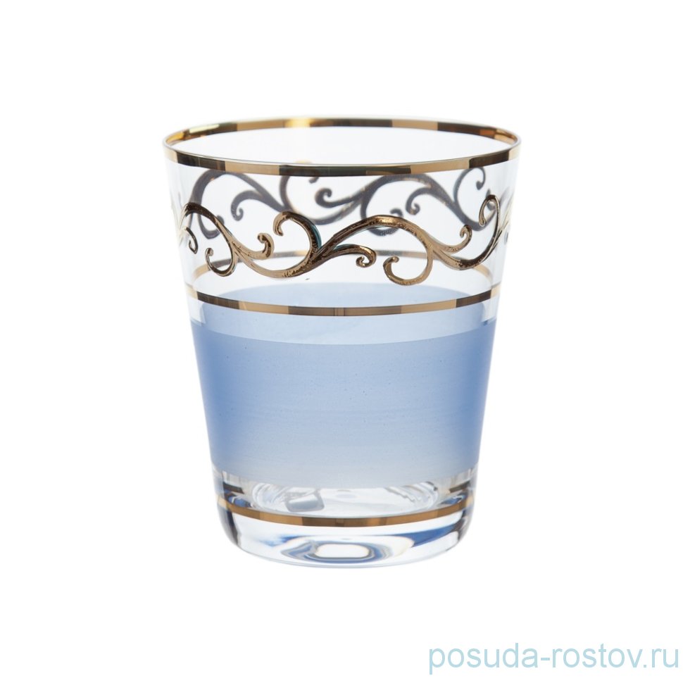 Стаканы для воды 6 шт матово-голубые "Золотая повитель" / 169661