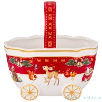 Конфетница 12,5 х 6,5 х 13 см красная &quot;с новым годом! /дед мороз&quot; / 225208
