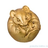 Копилка 9,5 х 9,5 х 10 см &quot;Мышка&quot; золотая / 186706