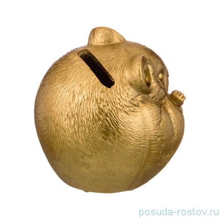 Копилка 9,5 х 9,5 х 10 см &quot;Мышка&quot; золотая / 186706