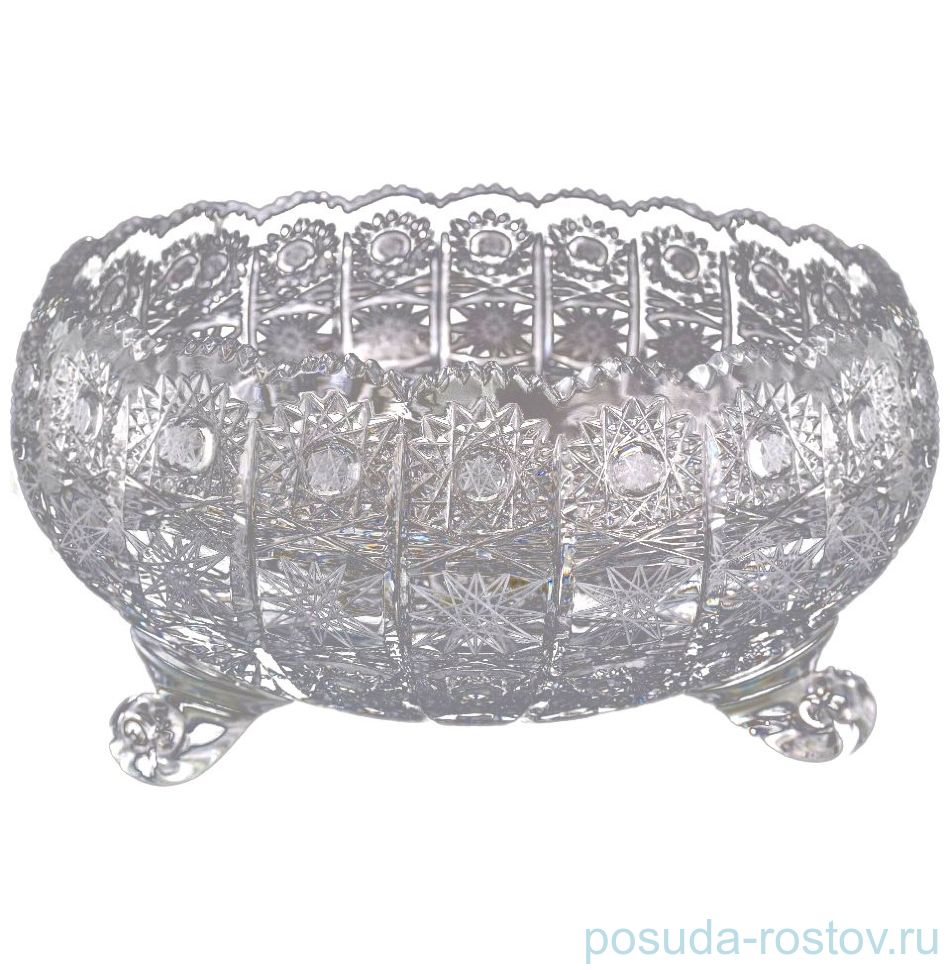 Ваза для конфет 25 см на 3-х ножках "S.Crystal /Хрусталь резной" / 060351