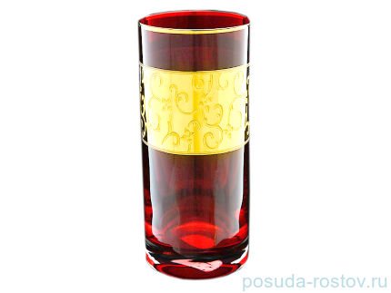 Стаканы для воды 300 мл 6 шт &quot;Гольф /Рубин в золотой оправе&quot; / 018160