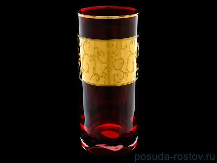 Стаканы для воды 300 мл 6 шт &quot;Гольф /Рубин в золотой оправе&quot; / 018160