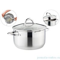 Кастрюля 24 x 13,5 см со стеклянной крышкой 5 л &quot;profi home&quot; / 273856